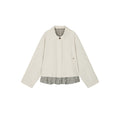Exposed lining cropped balmacaan coat