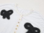 Graffiti bow henley T shirt