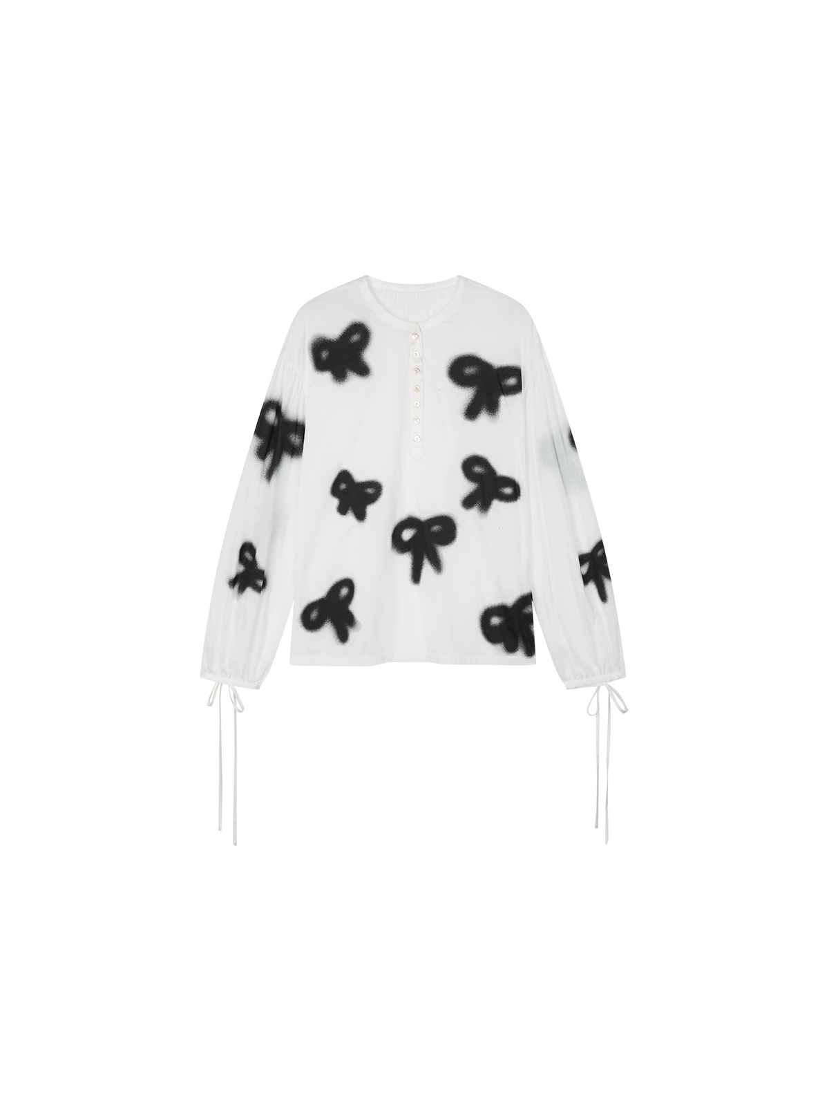 Graffiti bow henley T shirt