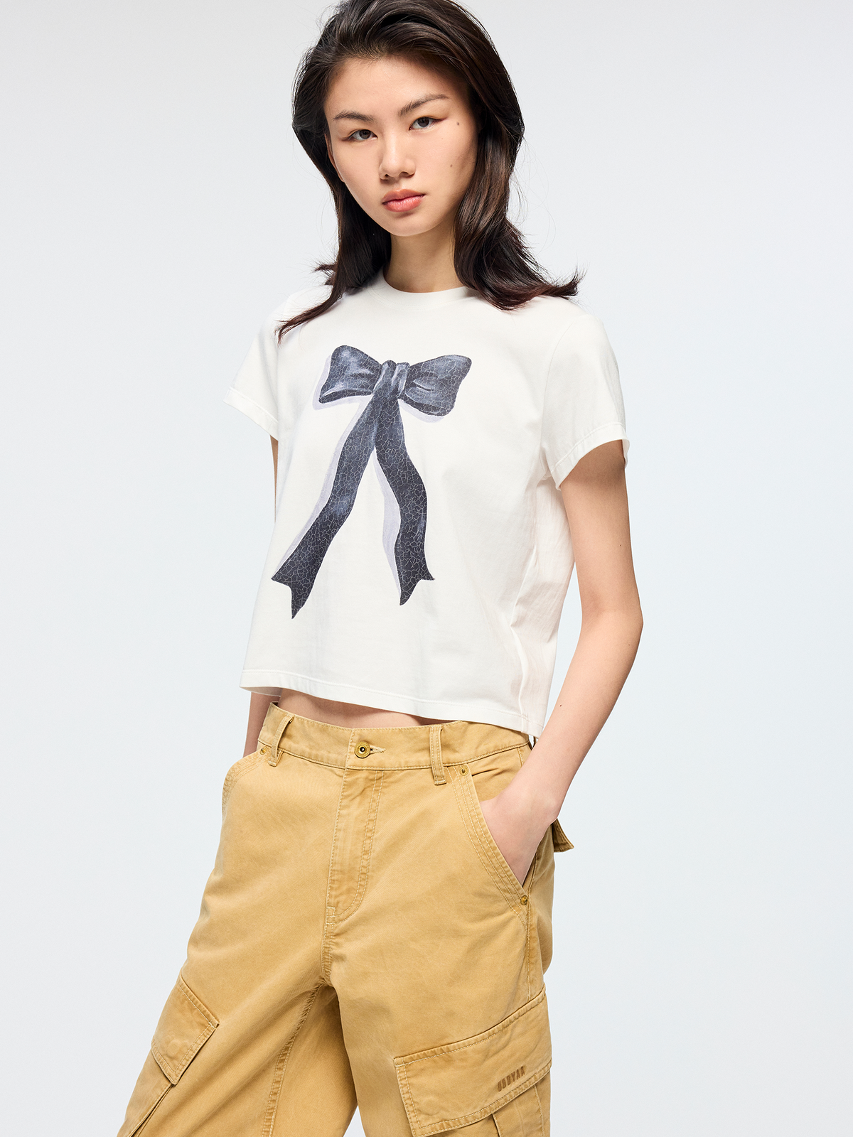 Oil painting bow T shirt
