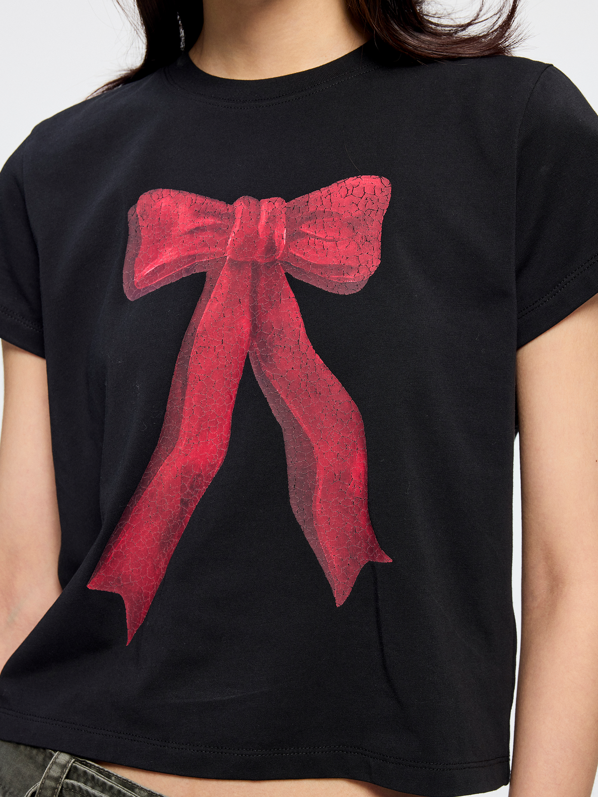 Oil painting bow T shirt
