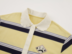 Applique badge Peter Pan collar striped polo
