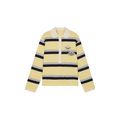 Applique badge Peter Pan collar striped polo
