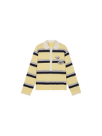 Applique badge Peter Pan collar striped polo