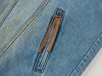 Raw edge patchwork denim vest
