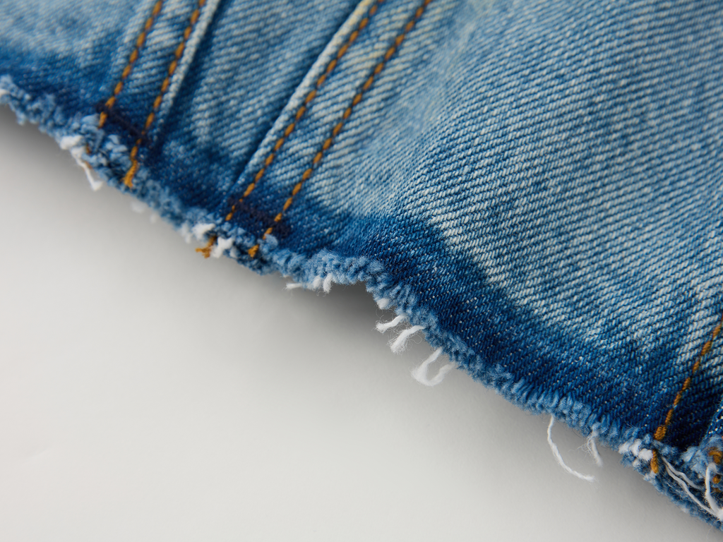 Raw edge patchwork denim vest