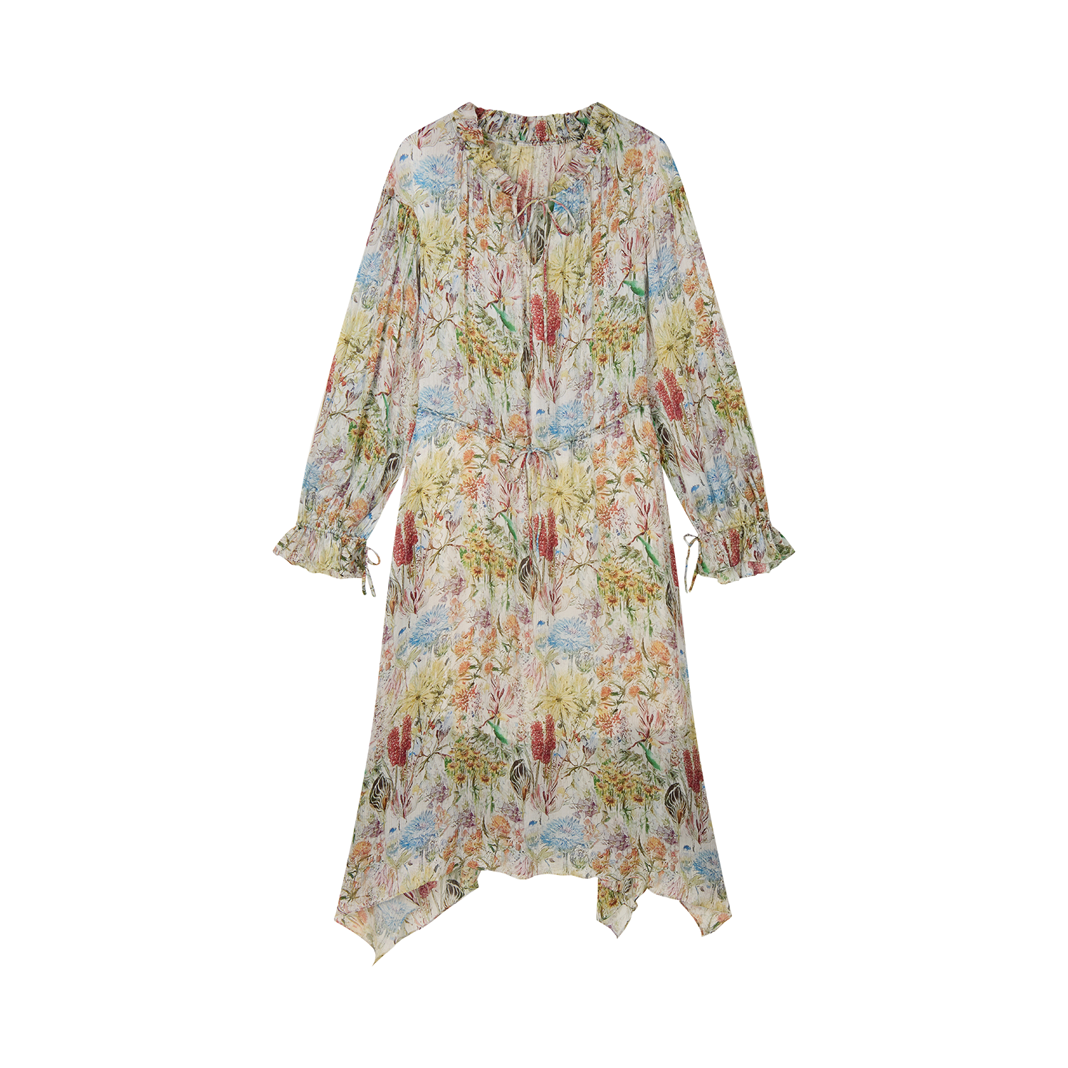 Floral tie waist dress