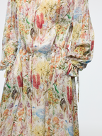 Floral tie waist dress