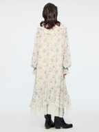Floral ruffle collar dress