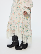 Floral ruffle collar dress
