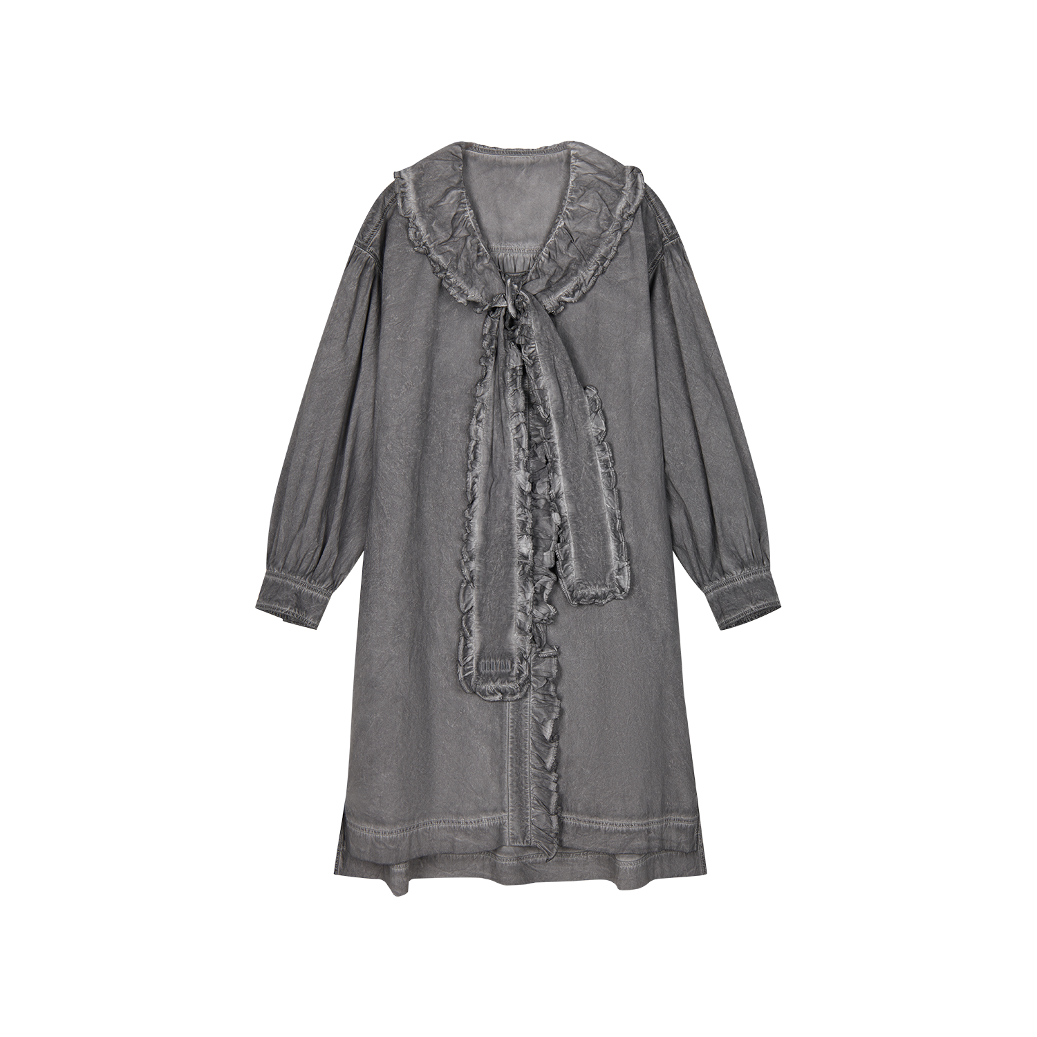 Cold dyed ribbon shirt dress