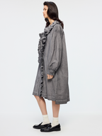 Cold dyed ribbon shirt dress