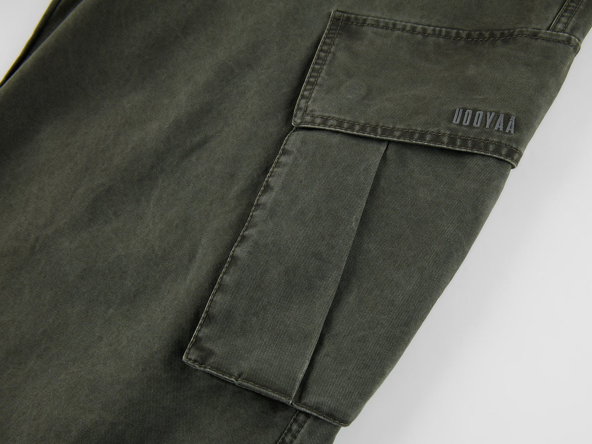 Curved leg cargo pants