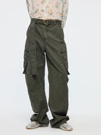 Curved leg cargo pants