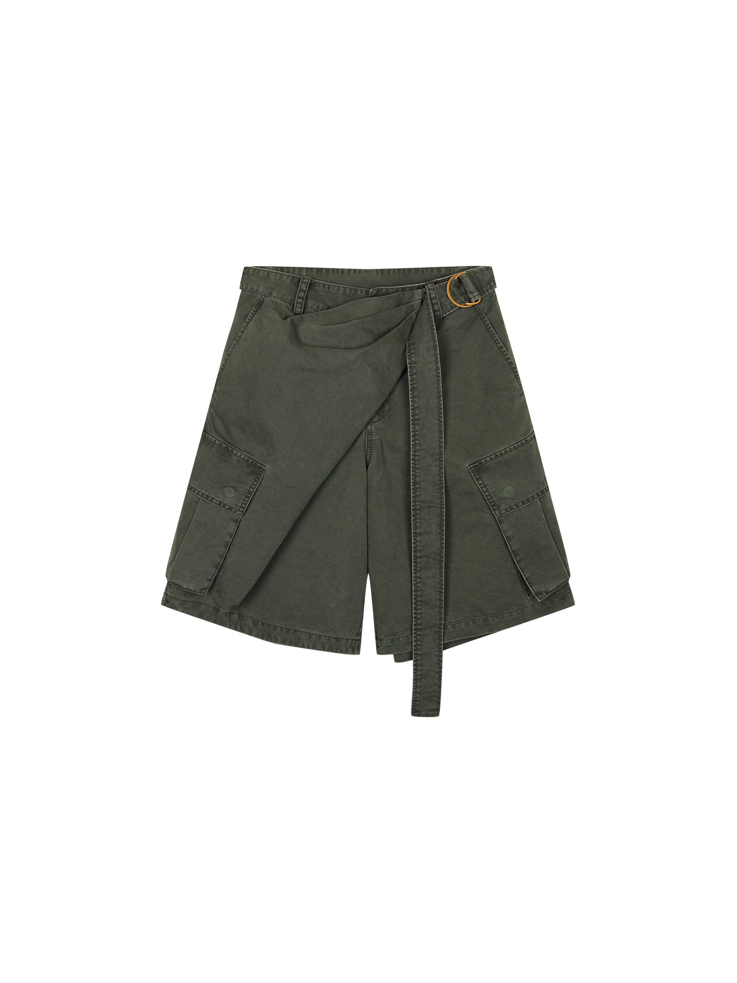 Wrap waist cargo shorts