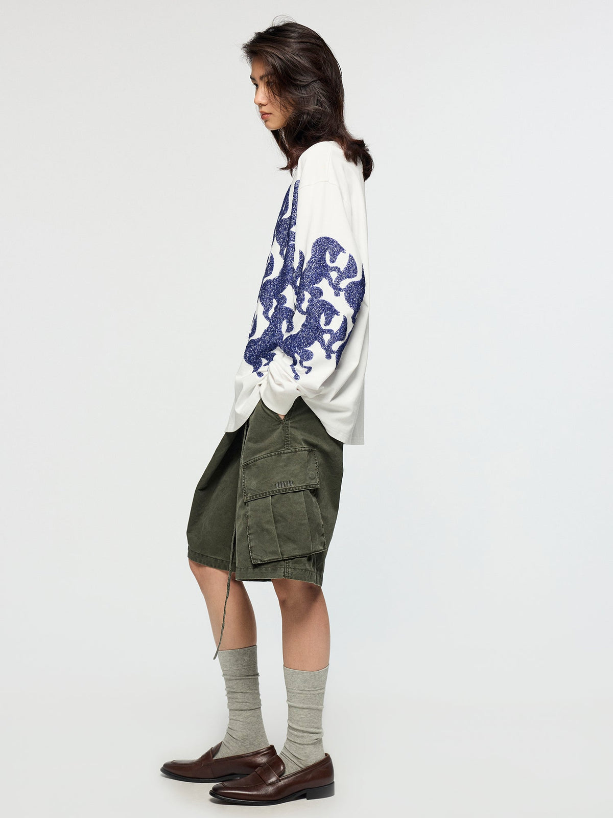 Wrap waist cargo shorts