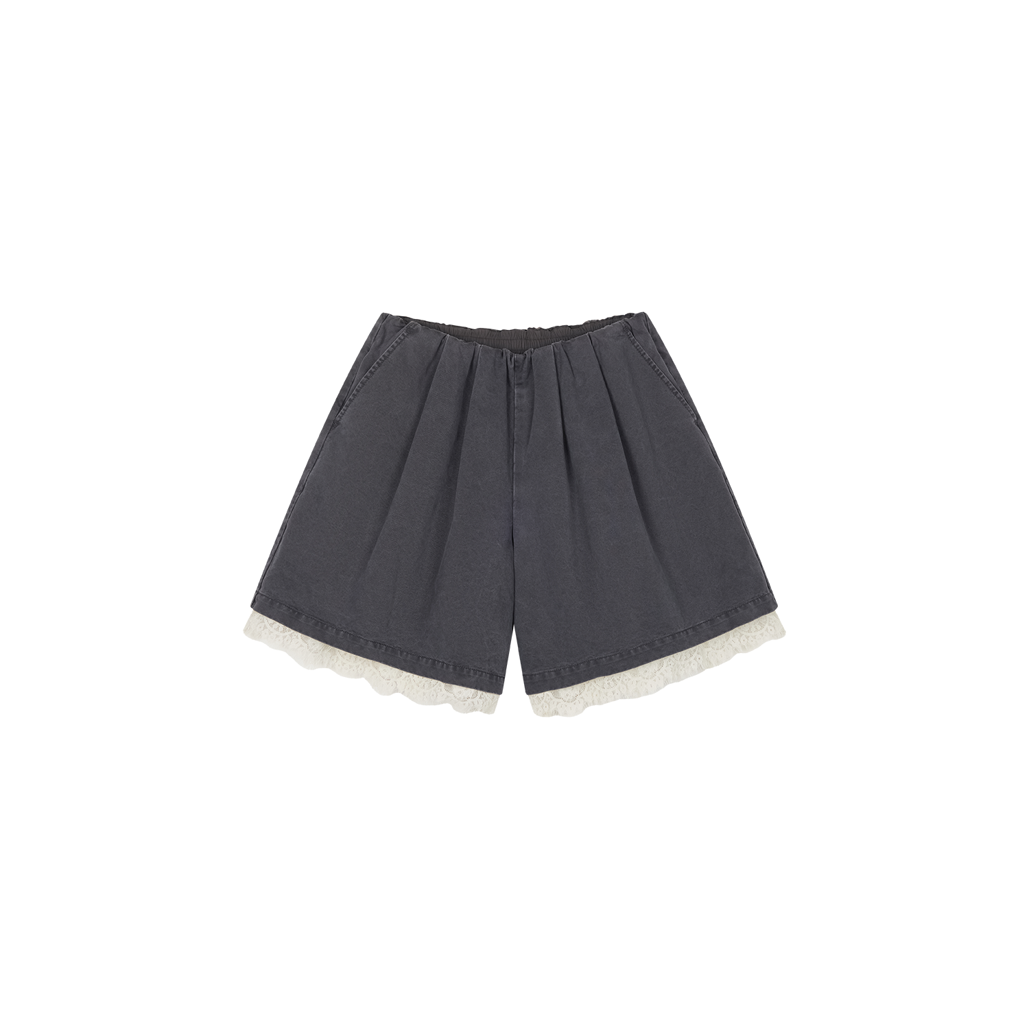 Lace patchwork Bermuda shorts