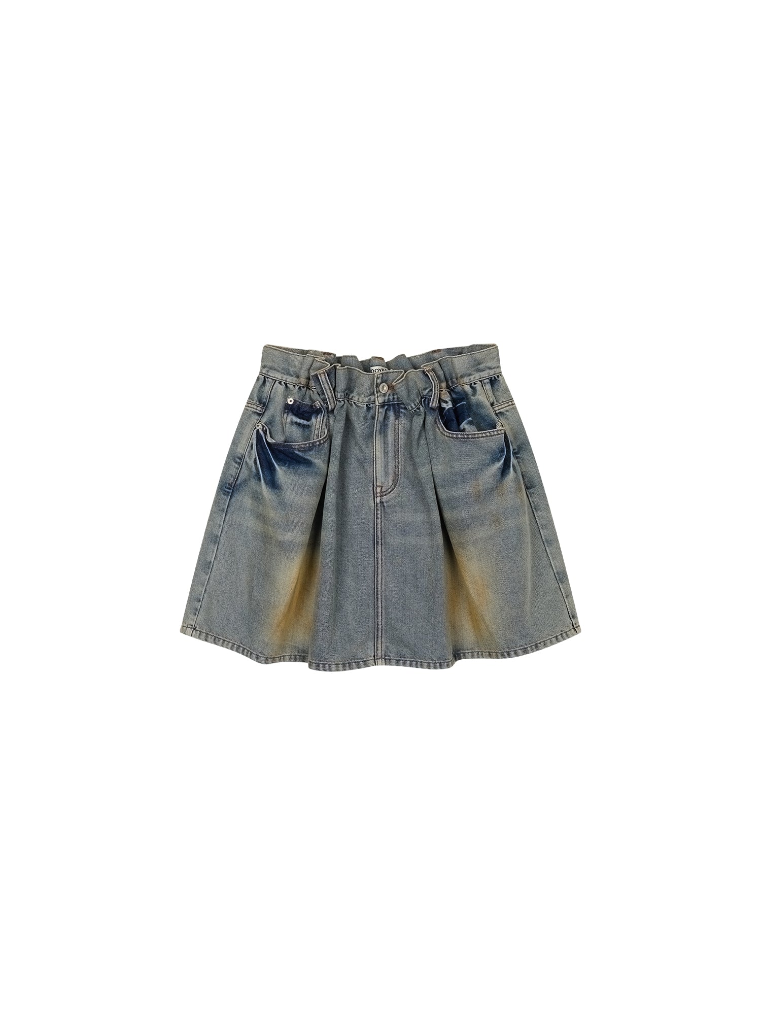 Pleated denim skirt