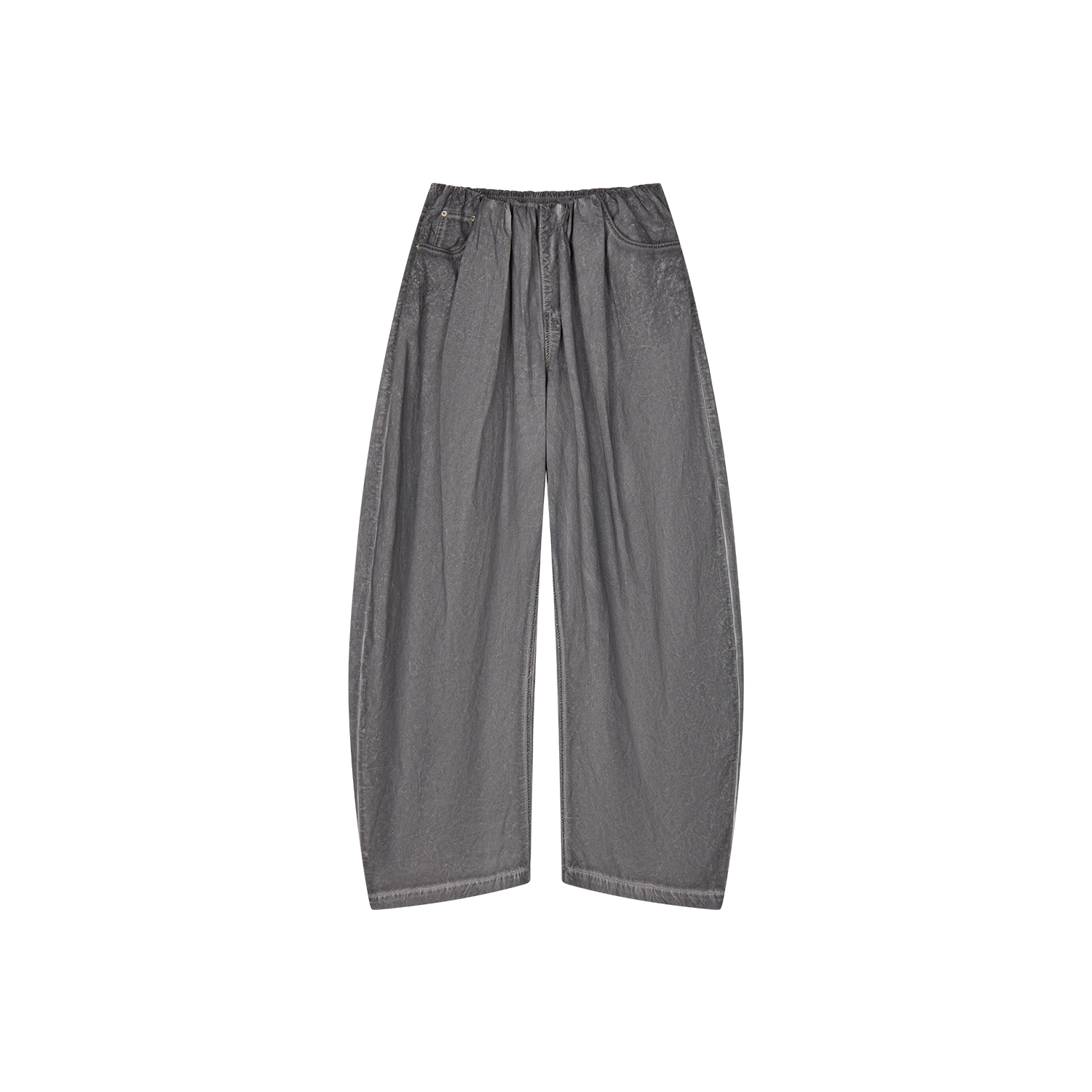 Cold dyed ruched curved jeans