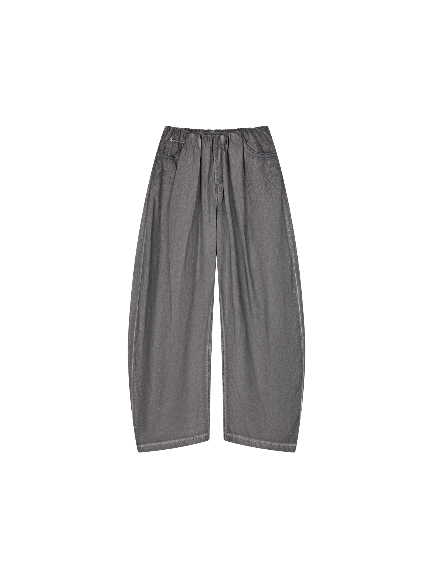 Cold dyed ruched curved jeans