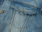 Raw edge patchwork denim jacket