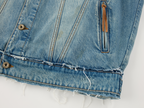 Raw edge patchwork denim jacket