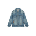 Raw edge patchwork denim jacket