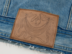 Raw edge patchwork vintage denim jacket