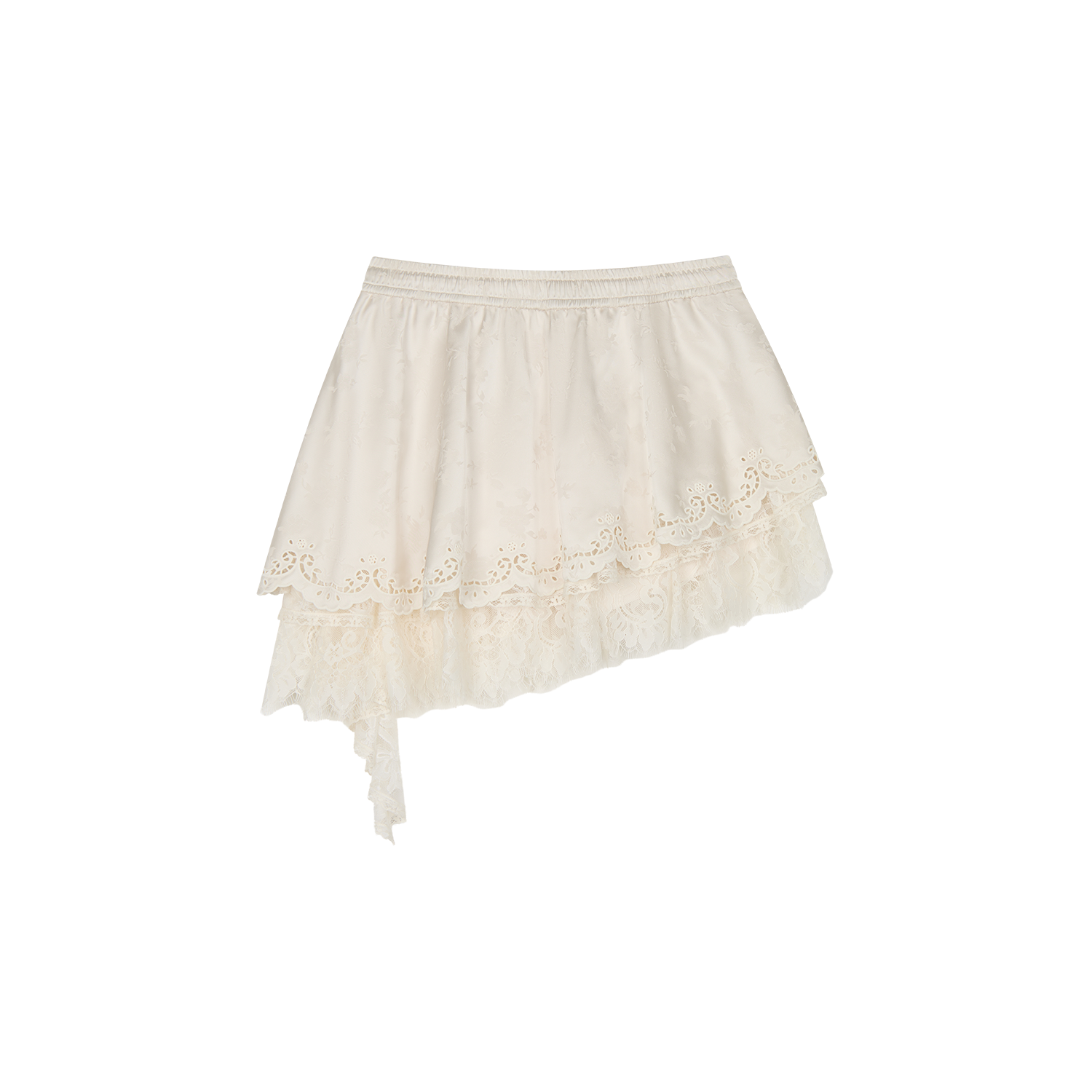 Irregular lace jacquard skirt