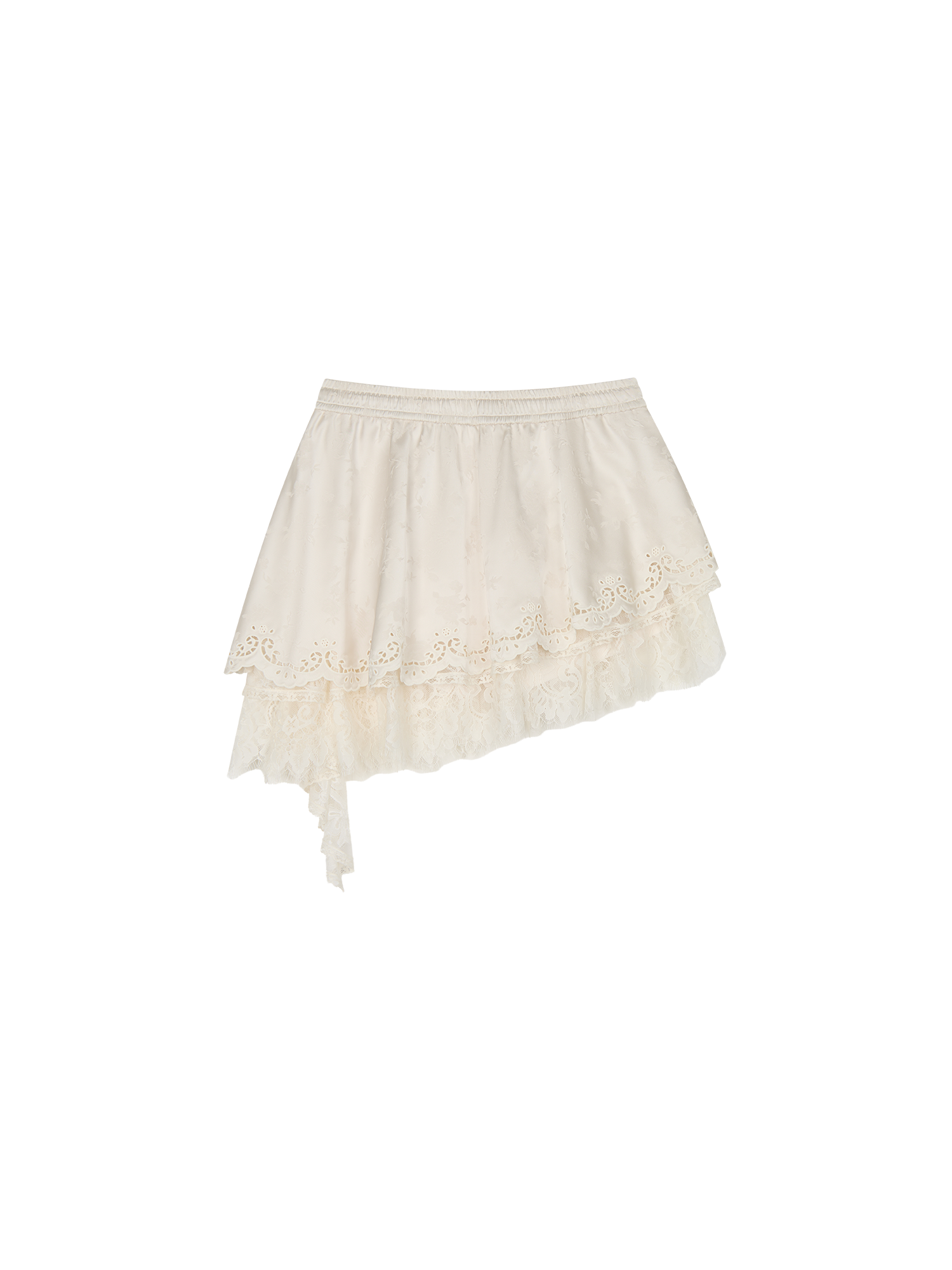 Irregular lace jacquard skirt