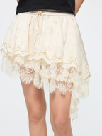 Irregular lace jacquard skirt