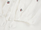Sporty cherry embroidered utility shirt