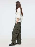 Sporty cherry embroidered utility shirt