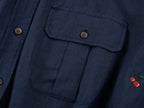 Sporty cherry embroidered utility shirt