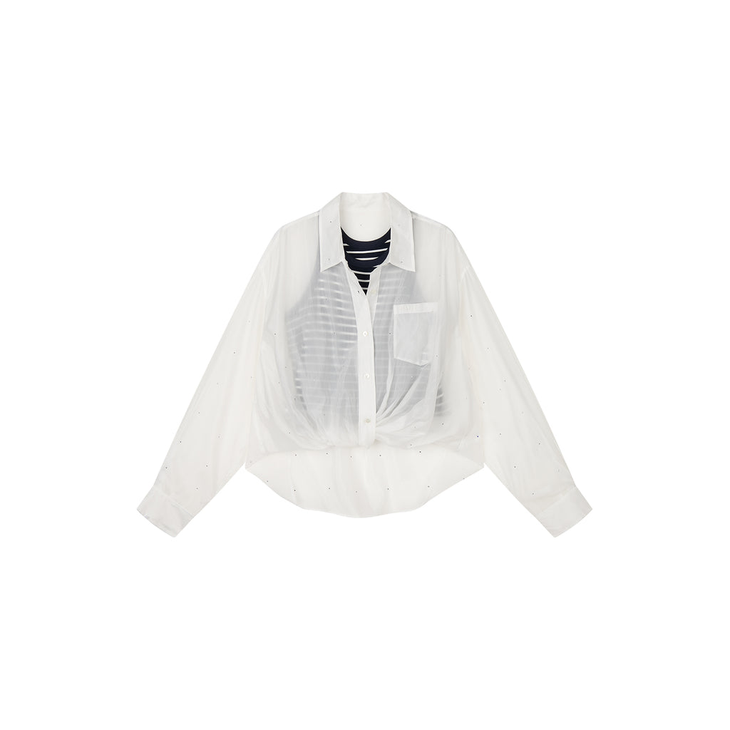 Rhinestone layered shirt
