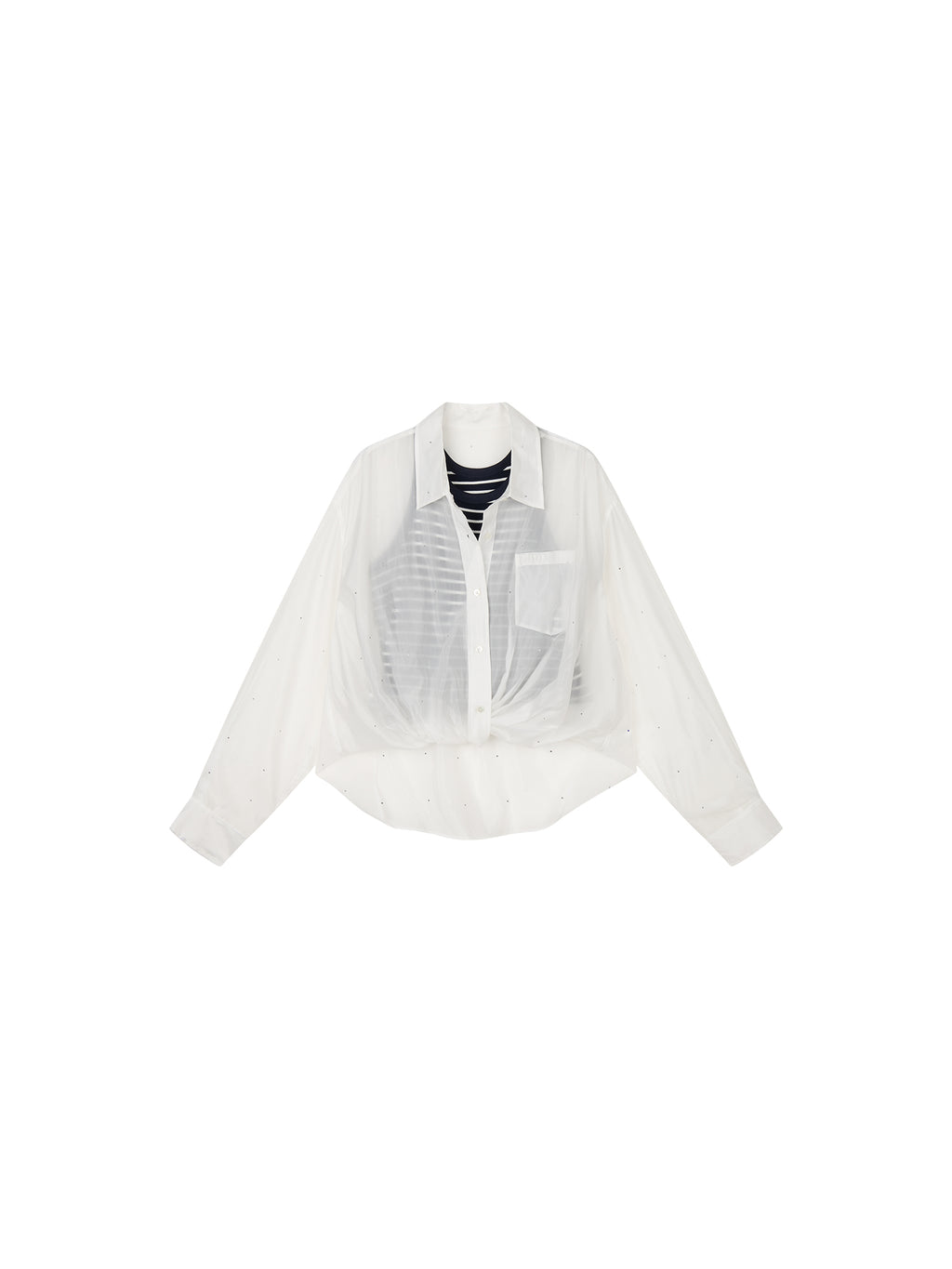 Rhinestone layered shirt