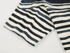 Hand-painted sailor collar striped T-shirt