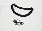 Swan embroidered ringer T-shirt