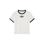Swan embroidered ringer T-shirt