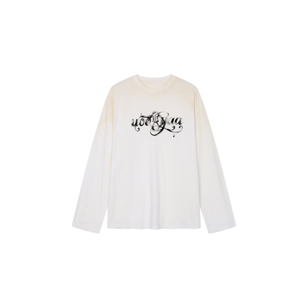 Flocked logo long sleeve T-shirt