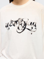 Flocked logo long sleeve T-shirt