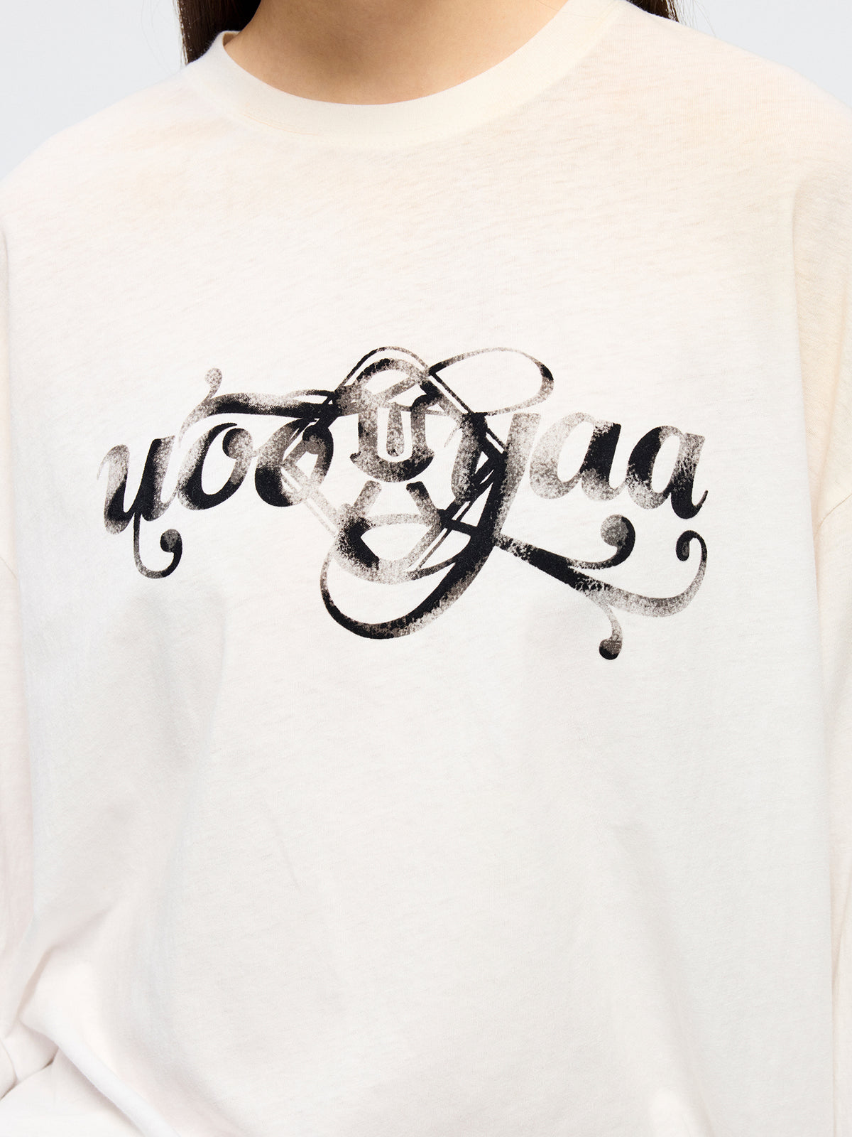 Flocked logo long sleeve T-shirt