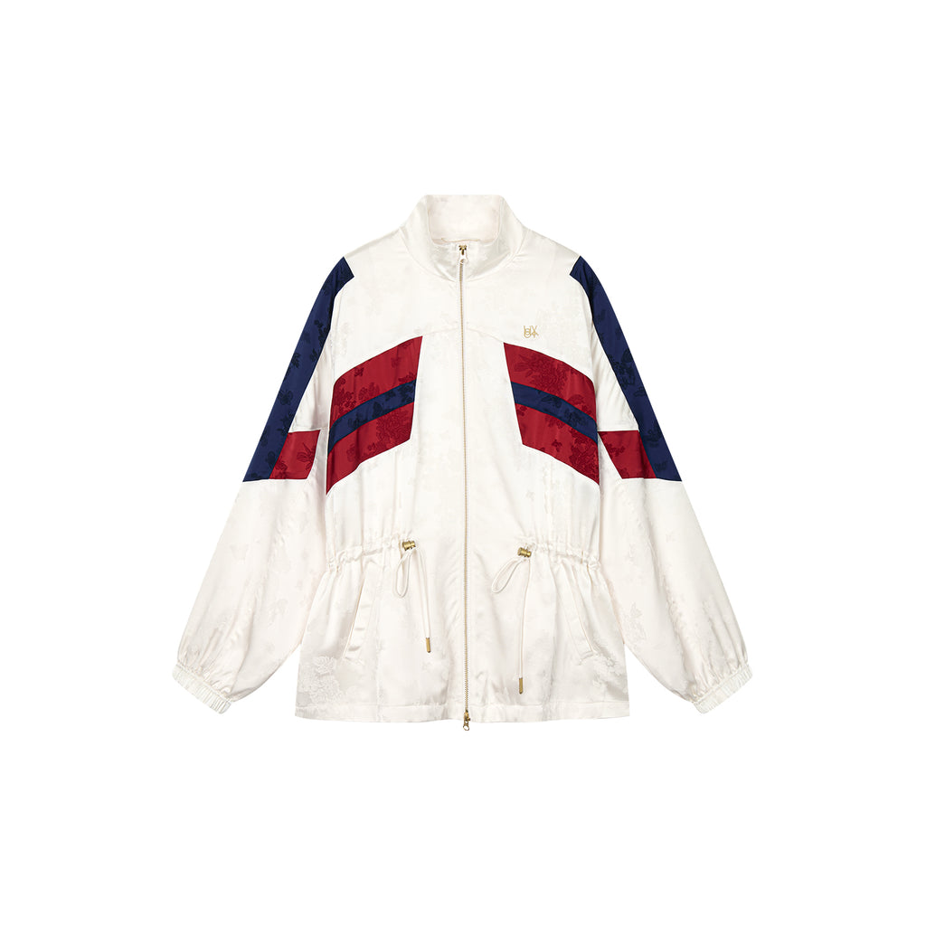 Satin jacquard track jacket