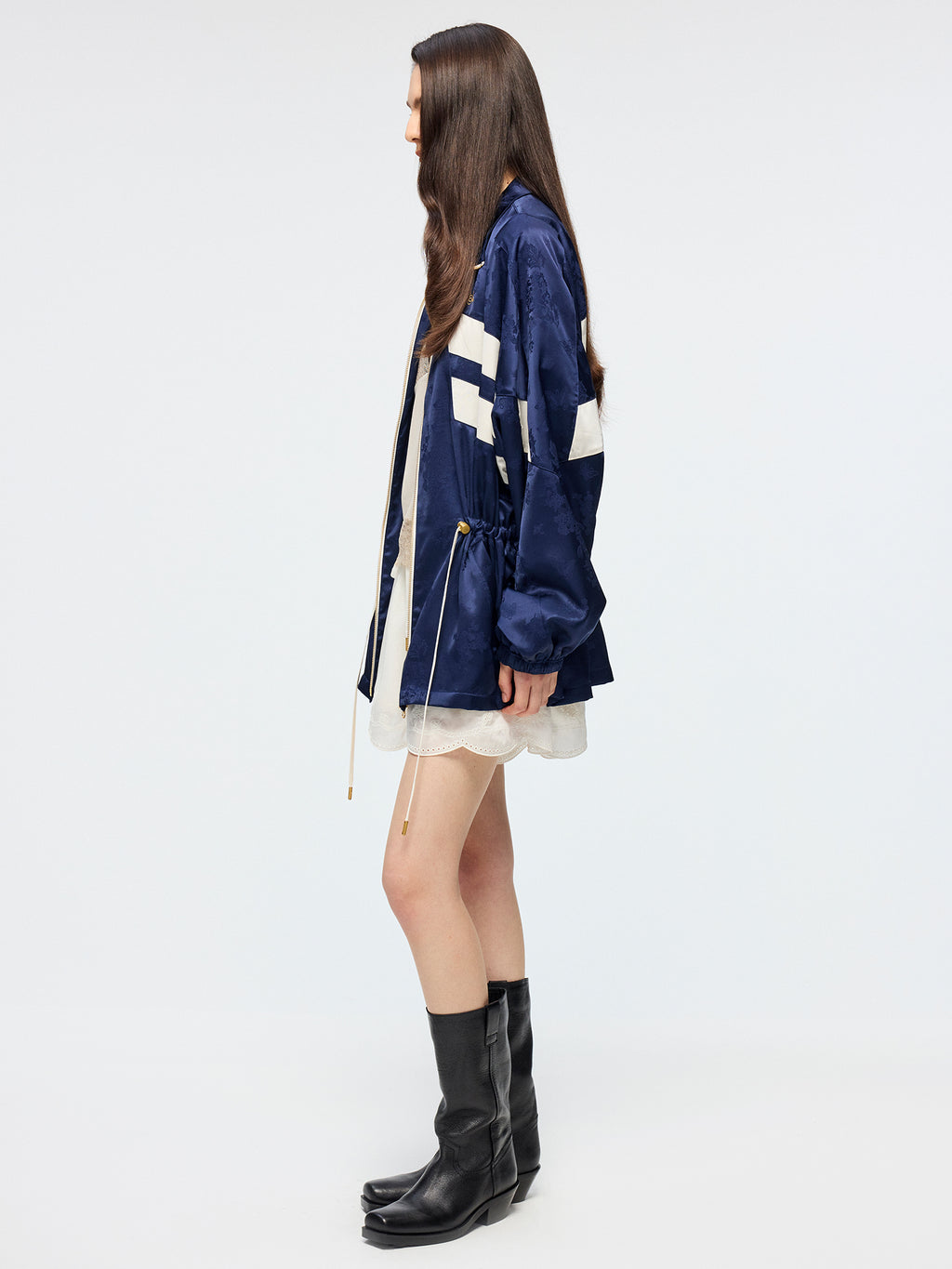 Satin jacquard track jacket