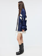 Satin jacquard track jacket