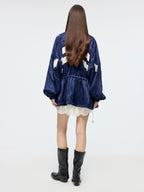 Satin jacquard track jacket
