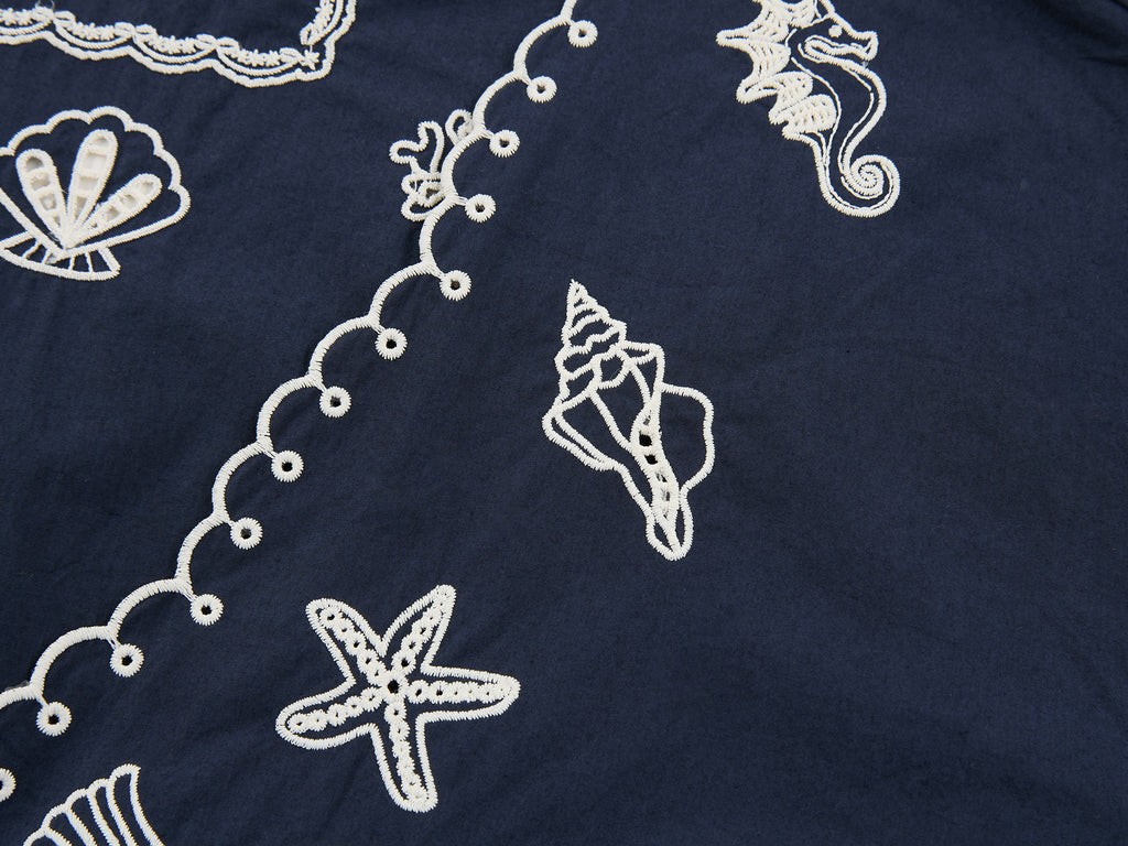 Openwork embroidered cardigan tea dress