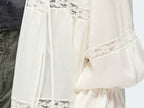 Openwork embroidered cardigan tea dress