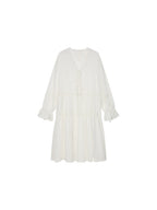 Openwork embroidered cardigan tea dress