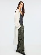 Openwork embroidered cardigan tea dress